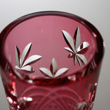 KAGAMI Crystal Edo-Kiriko Vase - Autumn Leaves / 江戸切子 花瓶 紅葉
