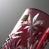 KAGAMI Crystal Edo-Kiriko Vase - Autumn Leaves / 江戸切子 花瓶 紅葉