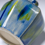 Fujihira Seibun Kiln Kyo Kiyomizu Ware Handmade Flower Vase - Blue / 藤平正文窯