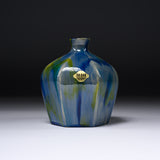 Fujihira Seibun Kiln Kyo Kiyomizu Ware Handmade Flower Vase - Blue / 藤平正文窯
