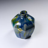 Fujihira Seibun Kiln Kyo Kiyomizu Ware Handmade Flower Vase - Blue / 藤平正文窯