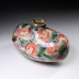 Fujihira Seibun Kiln Kyo-Kiyomizu Ware Flower Vase - Camellia / 藤平正文窯 花瓶