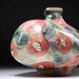 Fujihira Seibun Kiln Kyo-Kiyomizu Ware Flower Vase - Camellia / 藤平正文窯 花瓶
