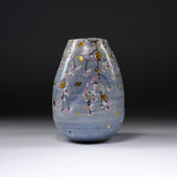 Fujihira Seibun Kiln Kyo-Kiyomizu Ware Flower Vase - Weeping Cherry Blossoms / 藤平正文窯 花瓶