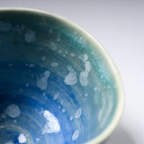 Fujihira Seibun Kiln Kyo Kiyomizu Ware Large Yunomi Cup - Blossom Blue / 藤平正文窯
