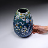 Fujihira Seibun Kiln Kyo-Kiyomizu Ware Flower Vase - Cherry Blossoms at first light / 藤平正文窯 花瓶