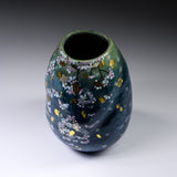 Fujihira Seibun Kiln Kyo-Kiyomizu Ware Flower Vase - Cherry Blossoms at first light / 藤平正文窯 花瓶