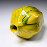 Fujihira Seibun Kiln Kyo-Kiyomizu Ware Handmade Flower Vase - Yellow / 藤平正文窯