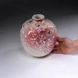 Fujihira Seibun Kiln Kyo-Kiyomizu Ware Flower Vase - Cherry Blossoms / 藤平正文窯 花瓶