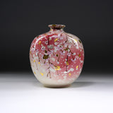 Fujihira Seibun Kiln Kyo-Kiyomizu Ware Flower Vase - Cherry Blossoms / 藤平正文窯 花瓶