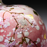 Fujihira Seibun Kiln Kyo-Kiyomizu Ware Flower Vase - Cherry Blossoms / 藤平正文窯 花瓶