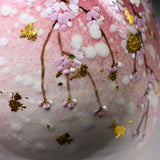 Fujihira Seibun Kiln Kyo-Kiyomizu Ware Flower Vase - Cherry Blossoms / 藤平正文窯 花瓶