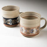 Fukube Pottery Mug Cup - Violets or Camellia / ふくべ窯 マグカップ