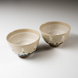 Fukube Pottery Rice Bowl - Duck or Chicken / ふくべ窯 お茶碗