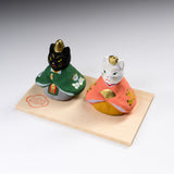 Seto ware Lucky Ornament - Couple Cat / 瀬戸陶芸社 縁起玩具