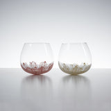 Egg Shape Pair Tumbler Glass - Gerbera Flower / ころんコロンペアカップ