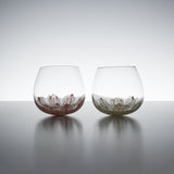 Egg Shape Pair Tumbler Glass - Gerbera Flower / ころんコロンペアカップ