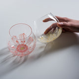 Egg Shape Pair Tumbler Glass - Gerbera Flower / ころんコロンペアカップ