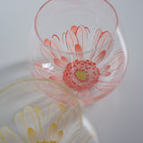 Egg Shape Pair Tumbler Glass - Gerbera Flower / ころんコロンペアカップ