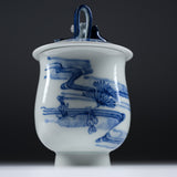 HIRADO KOHSYO DANEMON Kiln Mikawachi Ware Tea Cup with Lid / 平戸洸祥団右ヱ門窯 菊花飾湯呑み