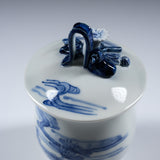 HIRADO KOHSYO DANEMON Kiln Mikawachi Ware Tea Cup with Lid / 平戸洸祥団右ヱ門窯 菊花飾湯呑み