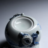 HIRADO KOHSYO DANEMON Kiln Mikawachi Ware Tea Leaf Aroma Burner / 平戸洸祥団右ヱ門窯 菊花飾茶香炉