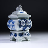 HIRADO KOHSYO DANEMON Kiln Mikawachi Ware Incense Burner / 平戸洸祥団右ヱ門窯 菊花飾香炉