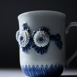 HIRADO KOHSYO DANEMON Kiln Mikawachi Ware Mug Cup / 平戸洸祥団右ヱ門窯 菊花飾マグカップ