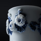 HIRADO KOHSYO DANEMON Kiln Mikawachi Ware Mug Cup / 平戸洸祥団右ヱ門窯 菊花飾マグカップ
