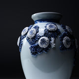 HIRADO KOHSYO DANEMON Kiln Mikawachi Ware Chrysanthemum Vase / 平戸洸祥団右ヱ門窯 菊花飾花瓶