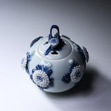 HIRADO KOHSYO DANEMON Kiln Mikawachi Ware Three-legged Incense Burner / 平戸洸祥団右ヱ門窯 菊花飾染付三つ足香炉