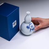 HIRADO KOHSYO DANEMON Kiln Mikawachi Ware Gourd Vase / 平戸洸祥団右ヱ門窯 菊花飾瓢箪形花瓶