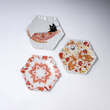 Kutani Ware Small Hexagon Dish - HAREKUTANI - 3 Options / 九谷焼 小皿