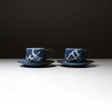 Hagi Ware Cup and Saucer - Set of 2 - The Sound of Waves / 萩焼 ペア珈琲