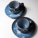 Hagi Ware Cup and Saucer - Set of 2 - The Sound of Waves / 萩焼 ペア珈琲