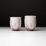 Hagi Ware Pottery Pair Yunomi Tea Cup - Artisan Yuka Matsuo / 萩焼 松尾邑華作