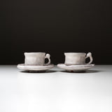 Hagi Ware Pair Cup and Saucer - Artisan Seiun / 萩焼 都野栖雲作