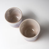 Tenryu Kiln Hagi Ware Pottery Pair Yunomi Tea Cup - Violet / 萩焼 ペア湯呑み