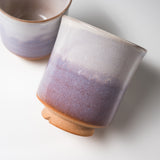 Tenryu Kiln Hagi Ware Pottery Pair Yunomi Tea Cup - Violet / 萩焼 ペア湯呑み