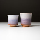 Tenryu Kiln Hagi Ware Pottery Pair Yunomi Tea Cup - Violet / 萩焼 ペア湯呑み