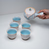 Tenryu Kiln Hagi Ware Tea Set - Pot and 5 Cups - Sky Blue / 天龍窯 ソライロ