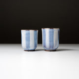 Hagi Ware Pottery Pair Yunomi Tea Cup - Tokusa / 萩焼 ペア湯呑み