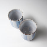 Hagi Ware Pottery Pair Yunomi Tea Cup - Tokusa / 萩焼 ペア湯呑み