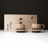 Hagi Ware Pair Cup and Saucer - Artisan Itsuo Mito / 萩焼 水戸逸雄作