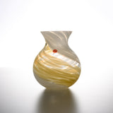 Hanashizuku Bouquet Glass Vase - Beige x Cream / 津軽びいどろ 花瓶