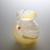 Hanashizuku Bouquet Glass Vase - Beige x Cream / 津軽びいどろ 花瓶