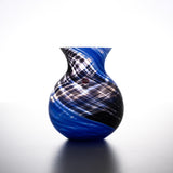 Hanashizuku Bouquet Glass Vase - Blue x Black / 津軽びいどろ 花瓶