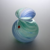 Hanashizuku Bouquet Glass Vase - Sky blue / 津軽びいどろ 花瓶