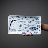 Hasami Ware Aquarium Rectangle Plate - 2 Optional / 波佐見焼 角皿