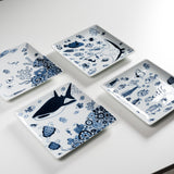 Hasami Ware Aquarium Square Plate - 17 cm - 4 Optional / 波佐見焼 角皿